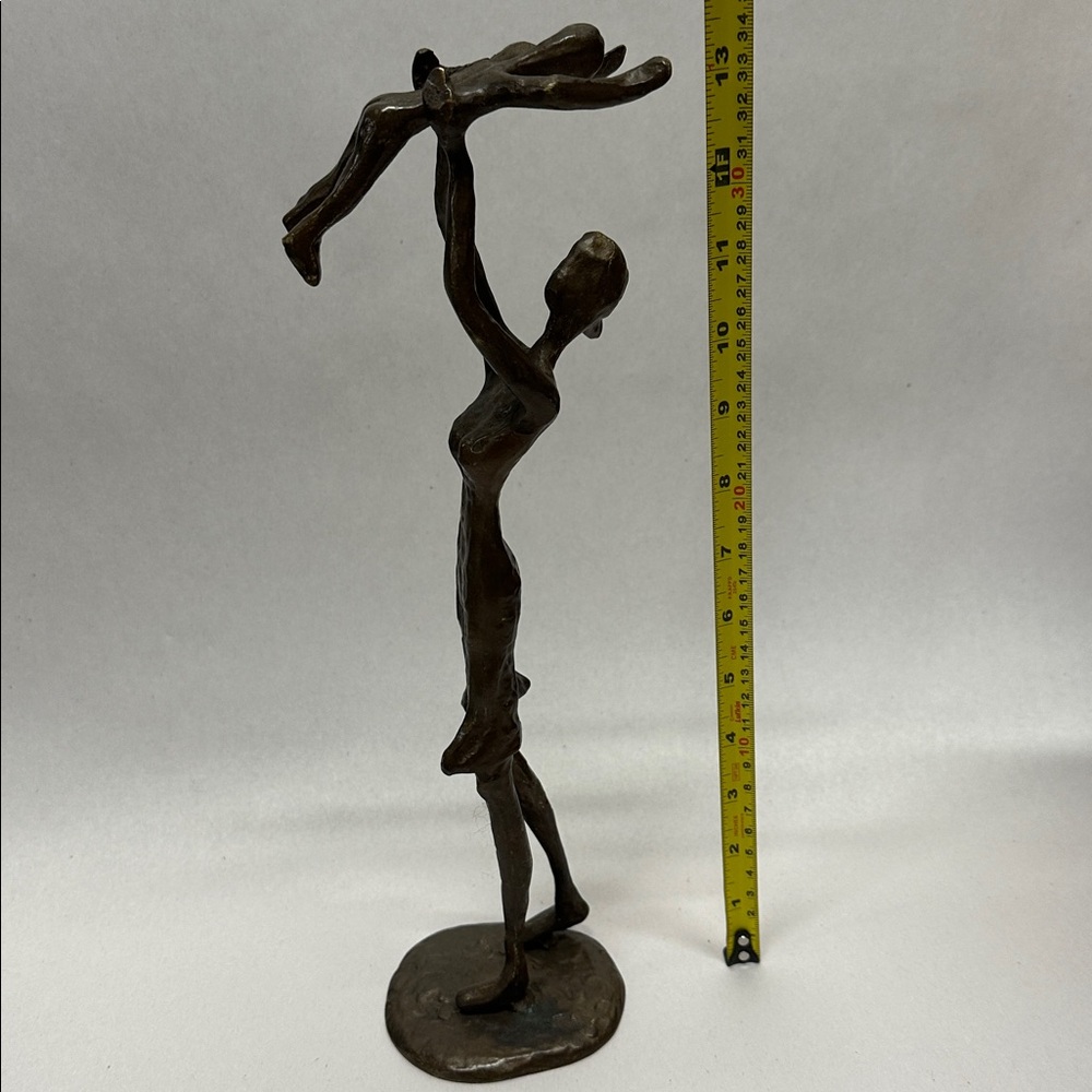 Bronze Sculpture Mother and Child 13” - Picture 9 of 10